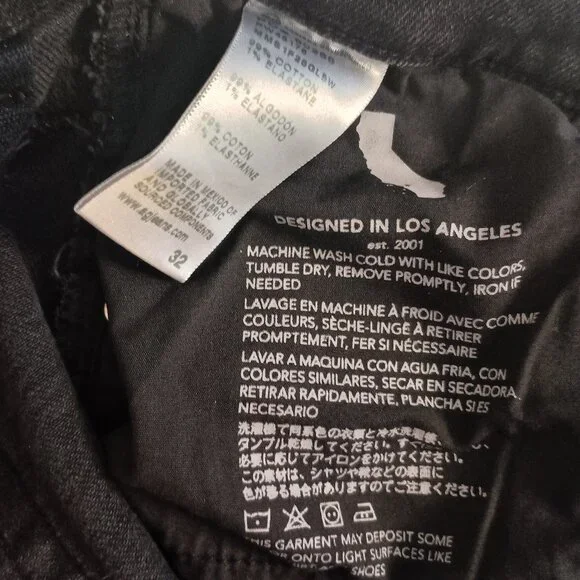 AG (Adriano Goldschmied) Black Brinley Mid Rise Straight Jeans Waist 32 - Picture 8 of 16